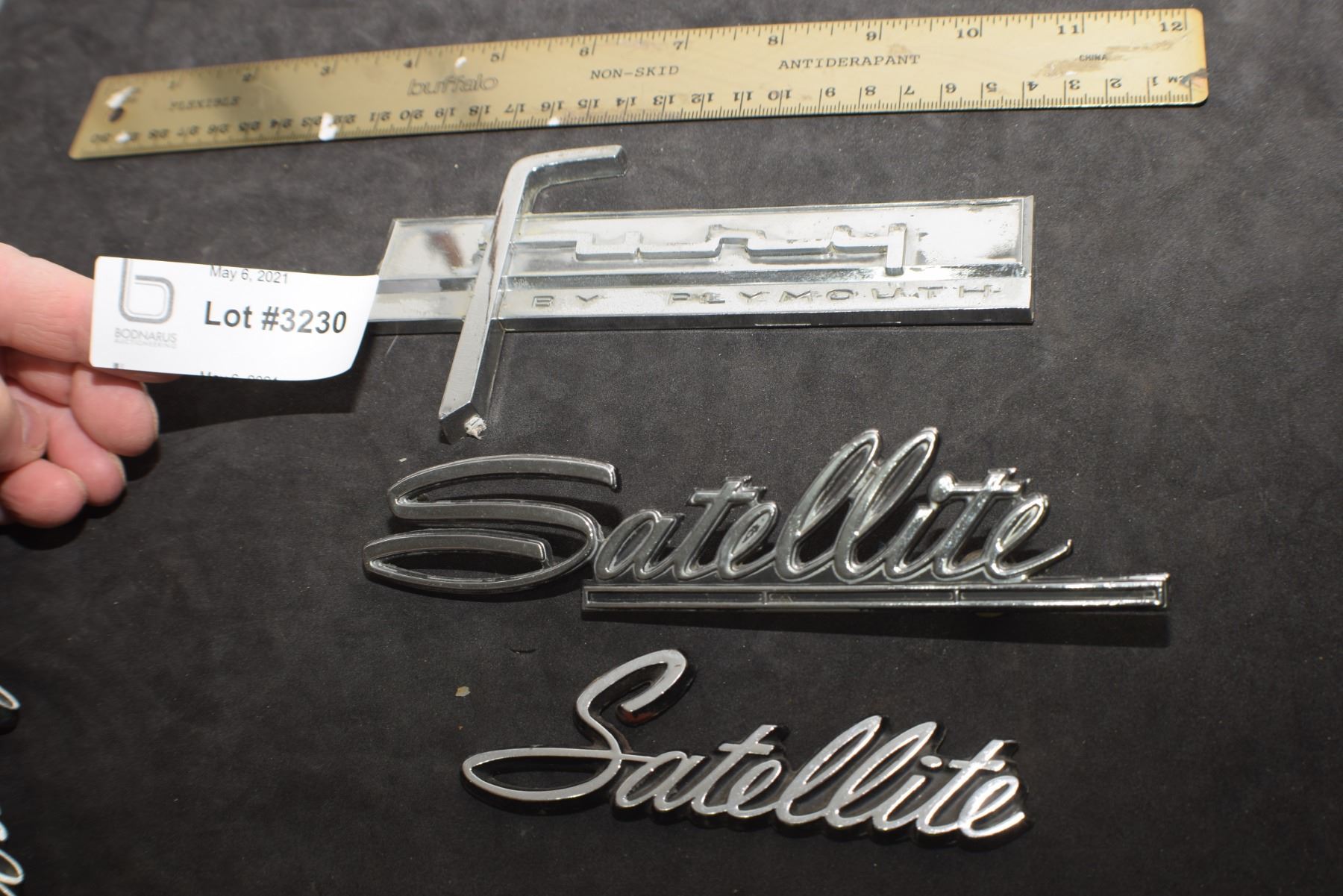 VINTAGE CAR EMBLEM ...CHRYSLER SCRIPT EMBLEMS