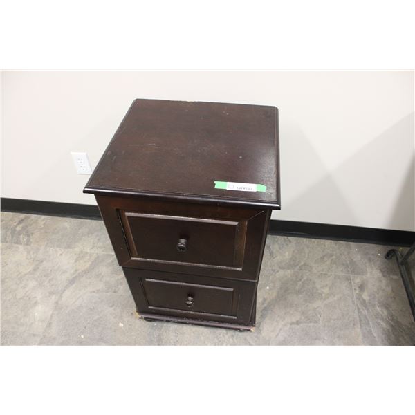 Night Stand 2 Drawers Missing Bottom in Top Drawer