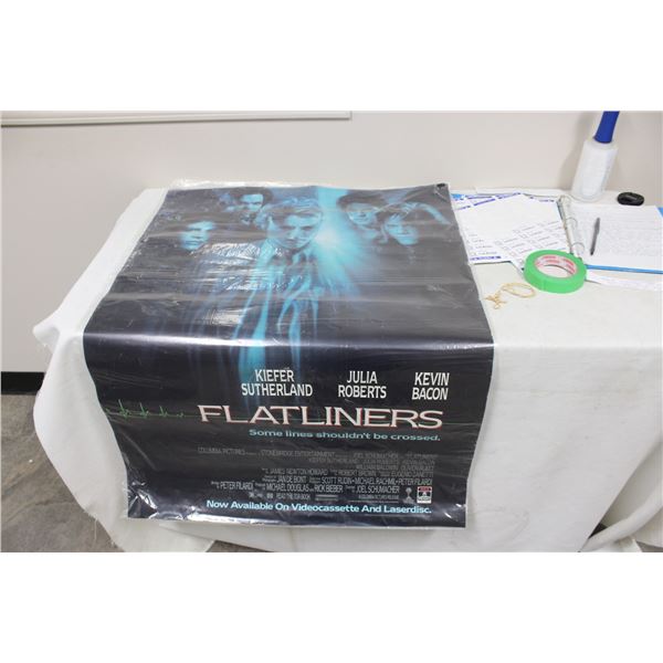 Very Collectible Flatliners 1990 Columbia Pictures Home Video Poster Kiefer Sutherland Julia Roberts