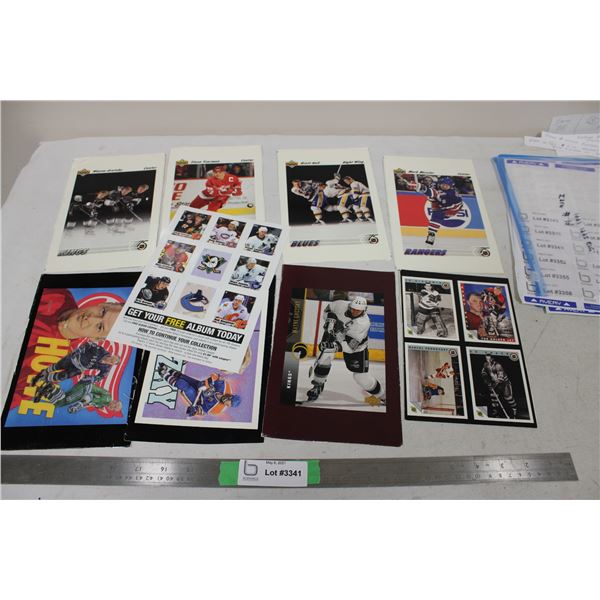 Hockey Cards Box Bottoms Howe, Gretzky, Messier, 9 NHL Hockey Stickers