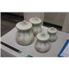Image 1 : Set of 4 Glass Canister Set Ceramic