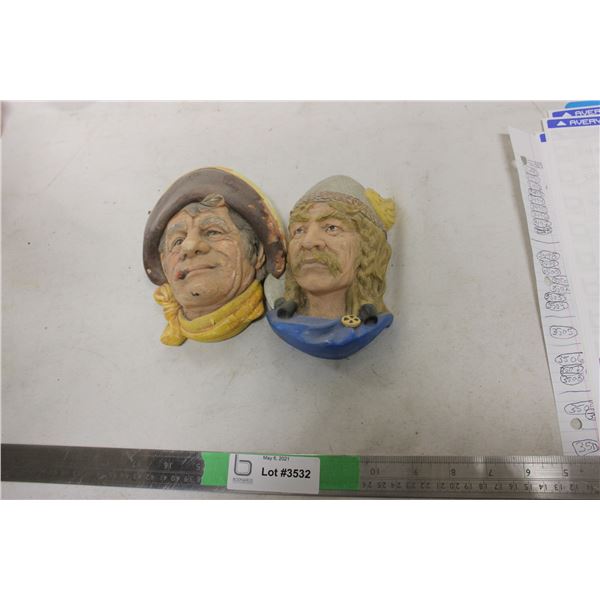 Chalkware Heads (2 pieces)