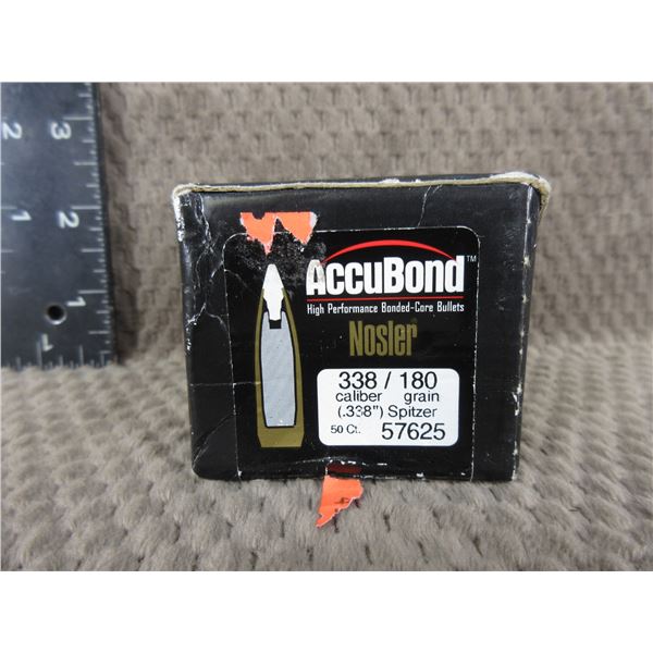 Nosler 338 Caliber 180 gr, Spitzer Box of 50 - Unopened