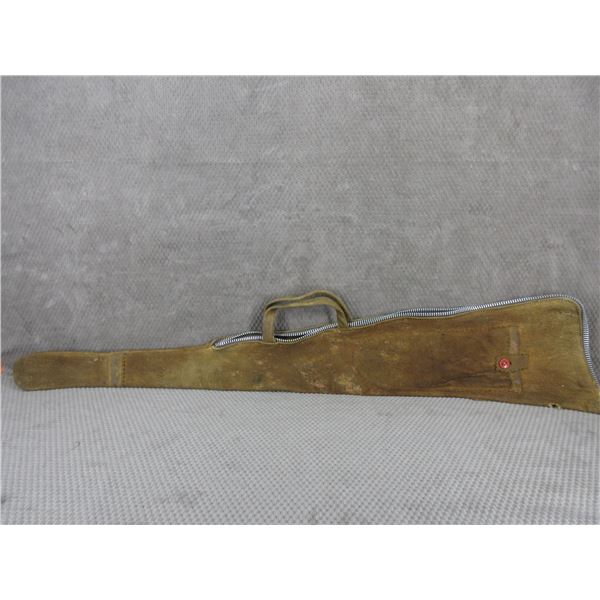 Leather Gun Case with Zipper - Aproximately 38"