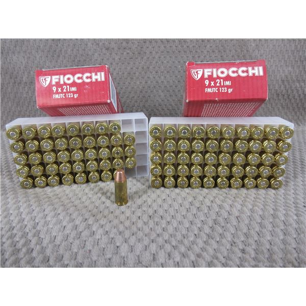 9 X 21, 123 gr, FMJ, Fiocchi - 1 Box of 44, 1 Box of 50