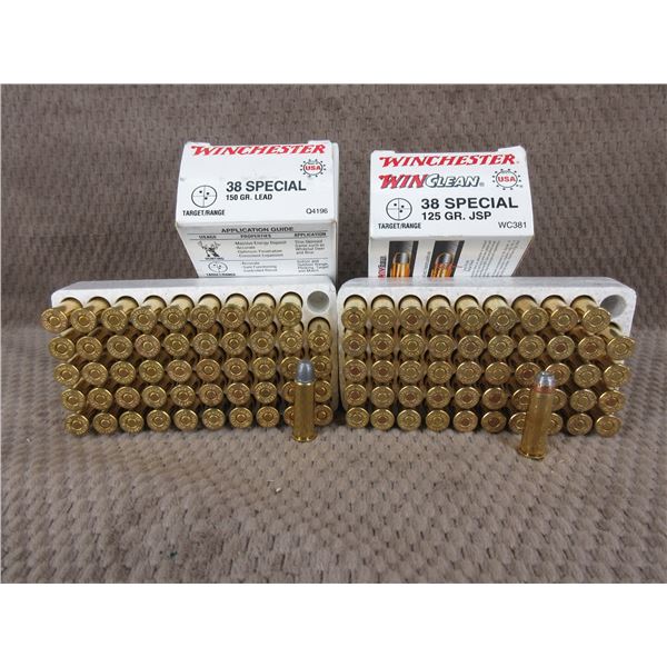 38 Special, 125 gr, JSP, Winchester - 2 Boxes of 50