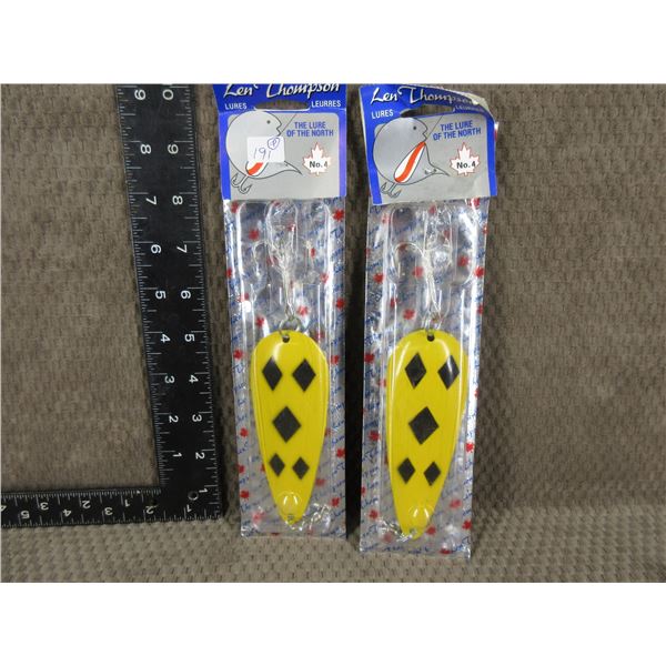 2 - Len Thompson #4 Black Diamond Hooks - New Old Stock