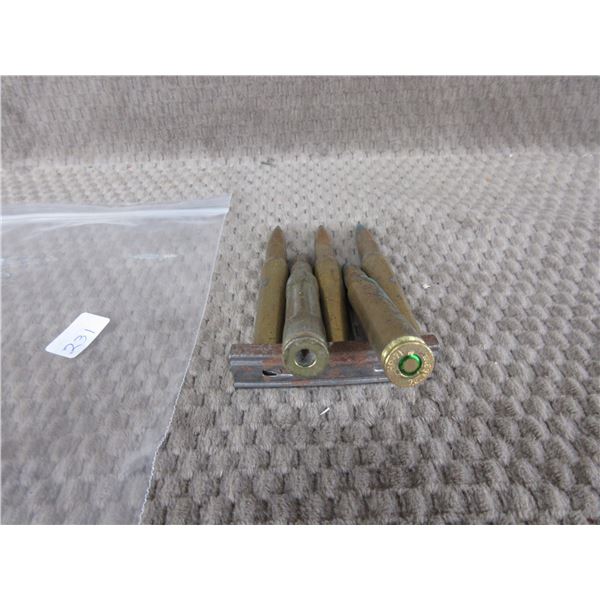 7.62 X 63NA on Stripper Clip 4 Live 1 Dummy