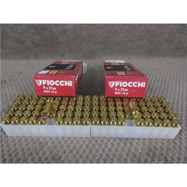 9 X 21, 123 gr, FMJ, Fiocchi - 2 Boxes of 50
