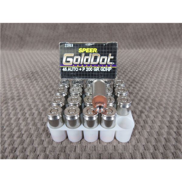 45 Auto 200 gr, GDHP, Speer GoldDot - Box of 20