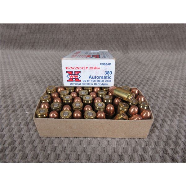 380 Auto 95 gr, FMC, Winchester - Box of 49