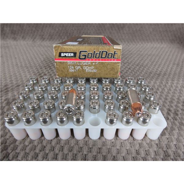 9MM Luger, 124 gr, GDHP, Speer GoldDot - Box of 50
