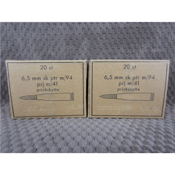 6.5 X 55 Prickskytte 2 Boxes of 20 Unopened