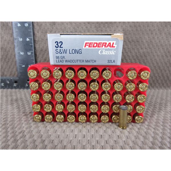 32 S&W Long, 98gr, Wadcutter, Federal - Box of 50
