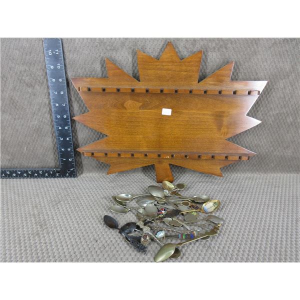 Spoon Rack and 23 Spoons