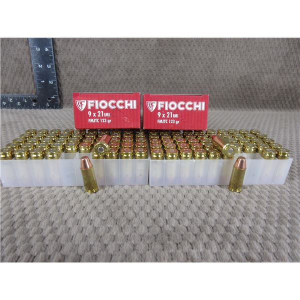 9 X 21, 123 gr, FMJ, Fiocchi - 2 Boxes of 50
