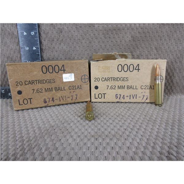 7.62 MM Ball C21A1 - 2 Boxes of 20
