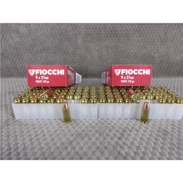 9 X 21, 123 gr, FMJ, Fiocchi - 2 Boxes of 50