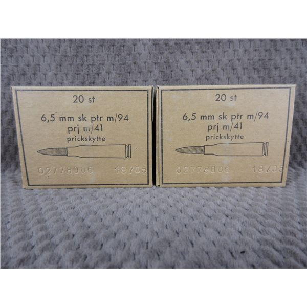 6.5 X 55 Prickskytte 2 Boxes of 20 Unopened
