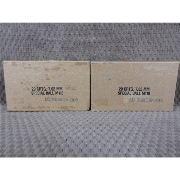 7.62 MM Special Ball M118 - 2 Boxes of 20