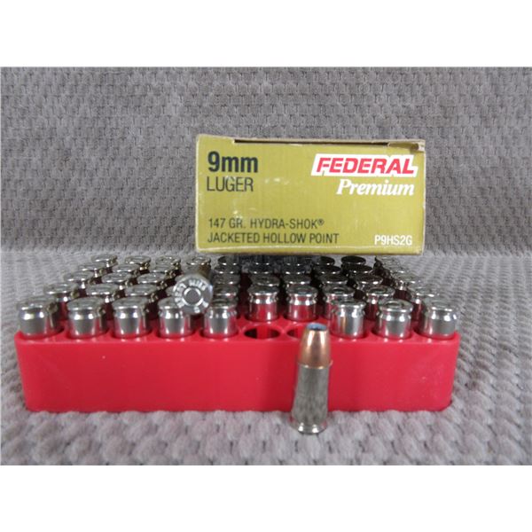 9MM Luger, 147 gr, JHP, Federal - Box of 50