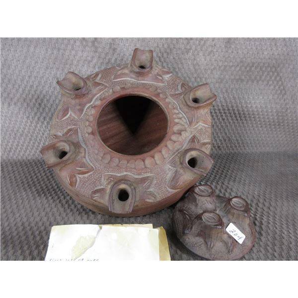 Friendship Carved Wood Coffee Vessel with Instructions