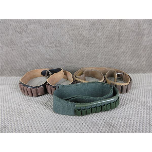 3 Cartridge Belts - 38 to 45 Caliber
