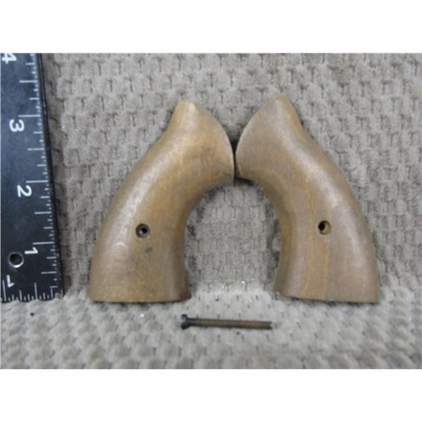 Handgun Wood Grips with Screw - Unknown Make