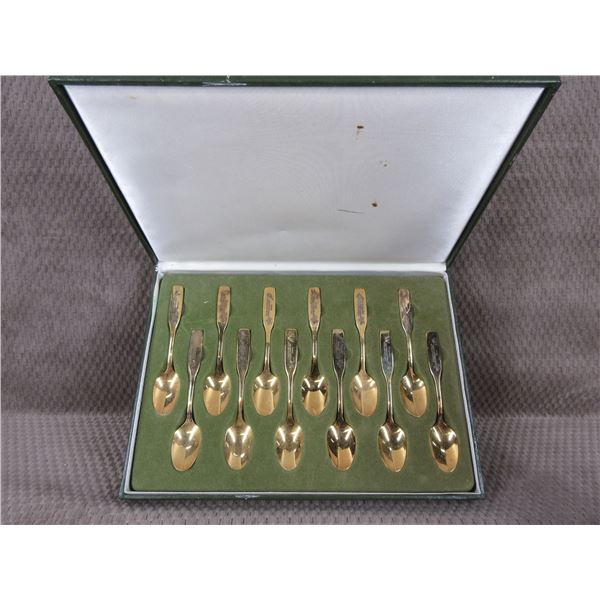 XI Commonwealth Games Edm. 1978 - 12 Gold Spoon Set
