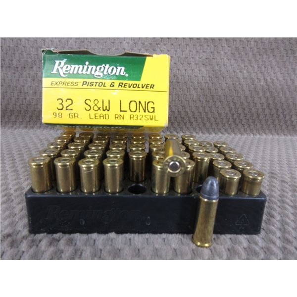 32 S&W Long, 98 gr, Lead RN, Rem - Box of 40 & 10 Brass