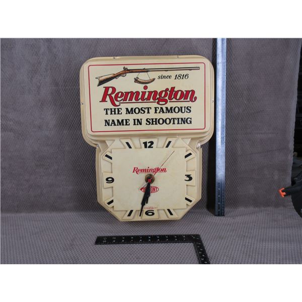 Vintage Remington Lighted Clock Sign (Clock Works)
