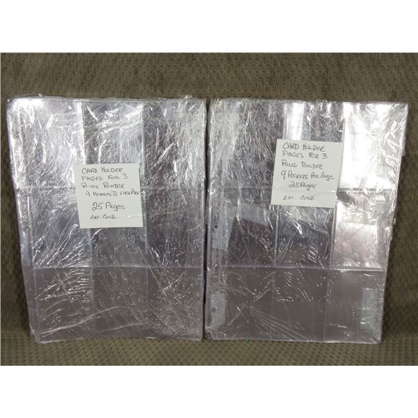 50 - 3 Ring Binder Card Holder 2 Packs of 25 Pages