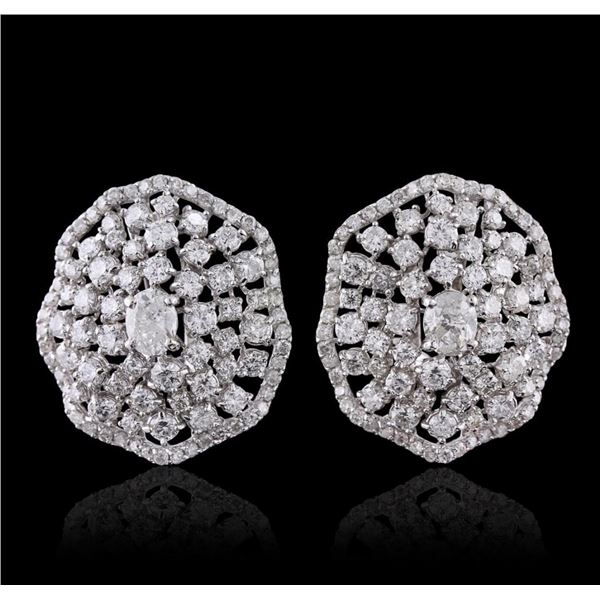 14KT White Gold 4.43 ctw Diamond Earrings