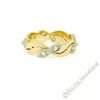 Image 1 : Antique 14kt Yellow and White Gold 0.28 ctw European Diamond Wave Eternity Band