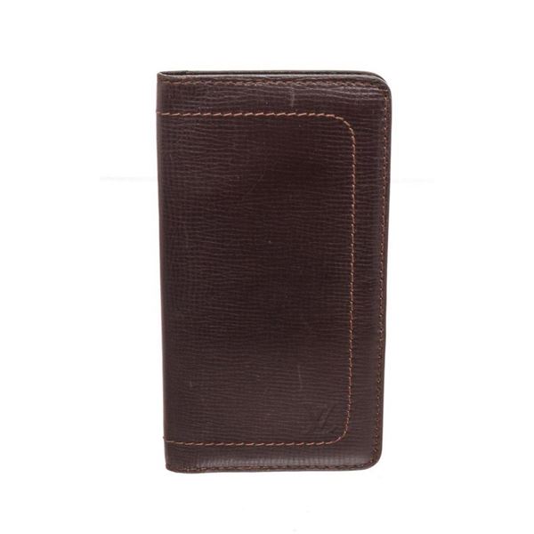 Louis Vuitton Utah Brown Leather Long Card Wallet