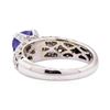Image 3 : 2.02 ctw Blue Sapphire And Diamond Ring - 18KT White Gold
