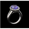 Image 4 : 3.54 ctw Tanzanite and Diamond Ring - 14KT White Gold
