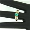 Image 5 : 18kt Yellow Gold 1.73 ctw Round Emerald and Marquise Diamond Ring