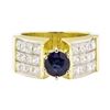 Image 2 : 3.18 ctw Blue Sapphire And Diamond Ring - 18KT Yellow Gold