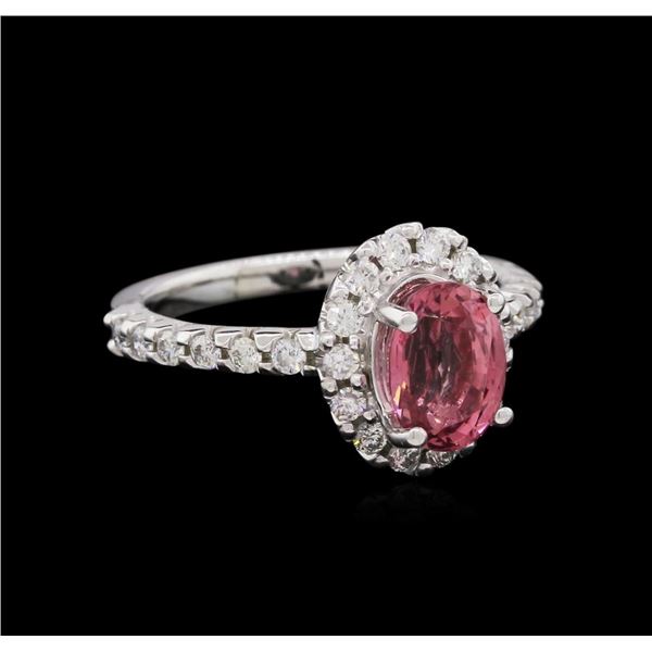 1.70 ctw Pink Tourmaline and Diamond Ring - 14KT White Gold