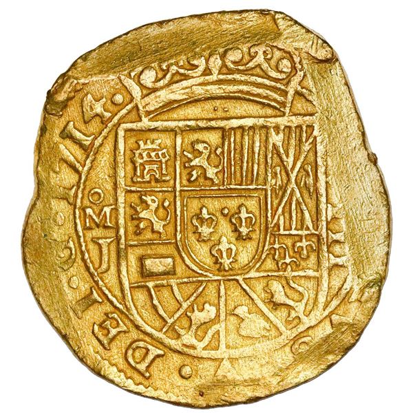 Mexico City, Mexico, cob 8 escudos, 1714J, NGC MS 62, ex-1715 Fleet (designated on special label), e