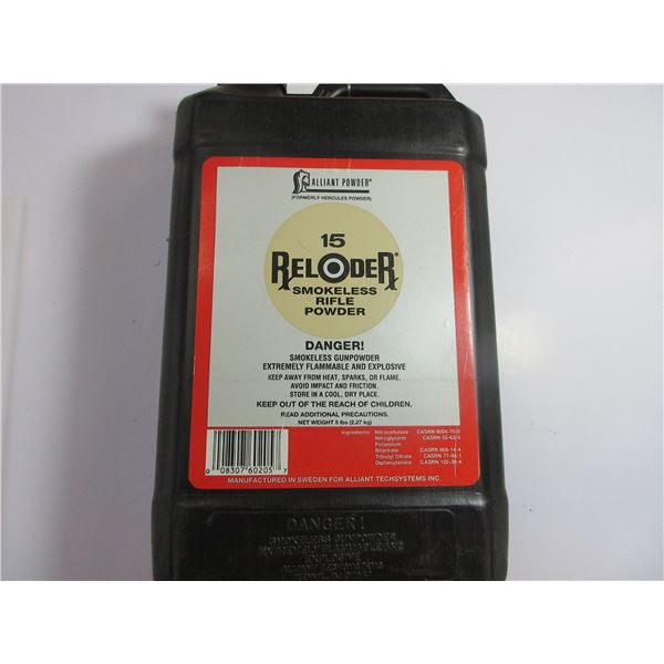 Approximately 3 LBS 15 Reloader Smokeless Rifle Powder