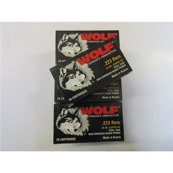 200 Rounds Of Wolf .223 Ammo- 62 Gr- Copper HP- Steel Case