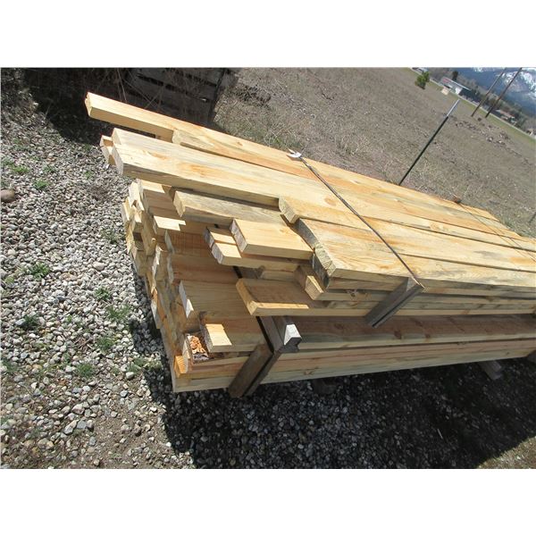 Approximately 77 Pine 2" X 6" Rough Cut Lumber Boards- 8.5'-11'L