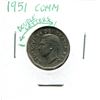 Image 1 : 1951 Canadian 5 Cent Coin (Comm) (Double Letters)