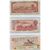Image 2 : (3) Canadian Two Dollar Bill 1954 + 1974 + 1986