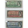 Image 1 : 1954 Canadian One Dollar Bill + Two Dollar Bill + Five Dollar Bill