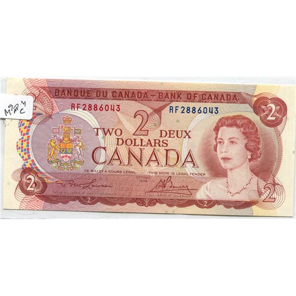 1974 Canada 2 Dollar Bill