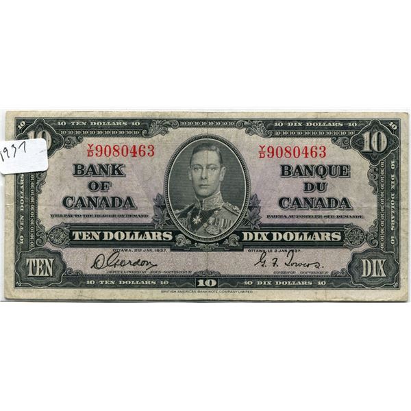 1937 Canada 10 Dollar Bill