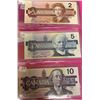Image 1 : Complete Set Of Canadian Bills 2 Dollars To 100 Dollars (Various Years)